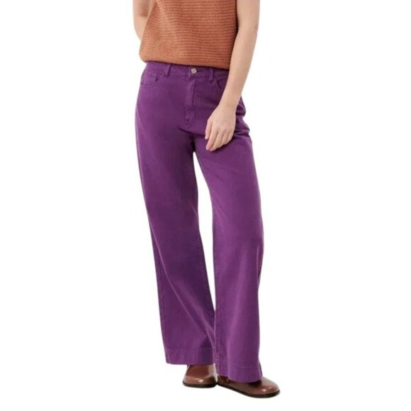 NEW FRNCH Paris Aline Violet Jeans Women’s Size 28 Wide Leg High Waisted Rise - Picture 1 of 15